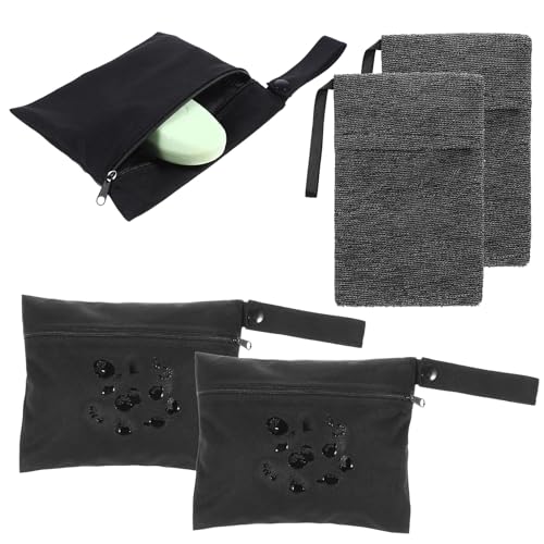 Travel Soap Bar Bags with Foaming Nets - 2 Pack, Black & Grey