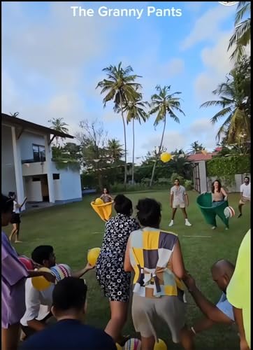 Granny Pants Yard Game Set - Giant Toss and Catch Balls - Yellow
