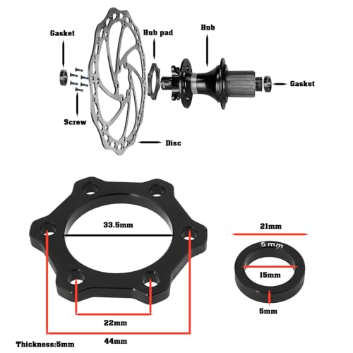 OTOTEC Front Bike Hub Adapter Disc Brake Conversion 5mm Thickness
