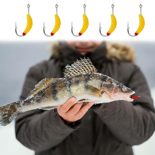 50 Pcs Soft Silicone Maggot Fishing Baits - Freshwater Lures