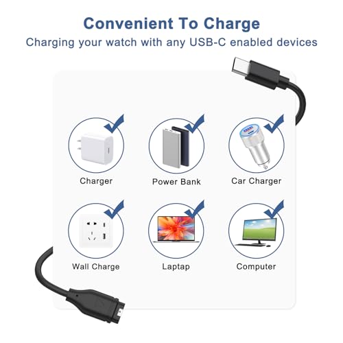 USB C Charger for Garmin Watch - 1.64FT Charging Cable - 50CM