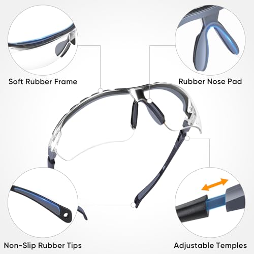 Anti-Fog Safety Glasses with UV Protection | Adjustable, Scratch-Resistant Eye Goggles for Men & Women