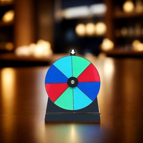 6 Inch Prize Wheel - Mini Tabletop Spinning Game with 8 Slots