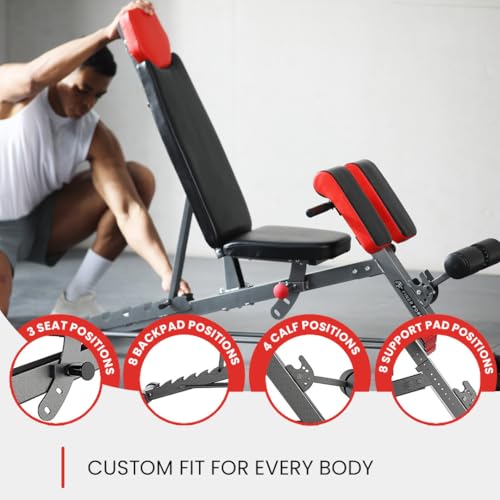 Adjustable FID Weight Bench & Roman Chair - 1,000 lb Capacity