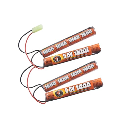 9.6V 1600mAh NiMH Airsoft Battery Pack - Compatible with AEG