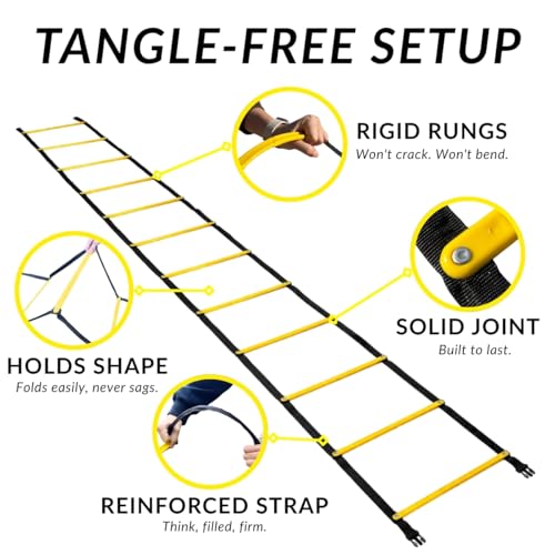 Heavy Duty Agility Ladder with Fixed Rungs for Speed Training