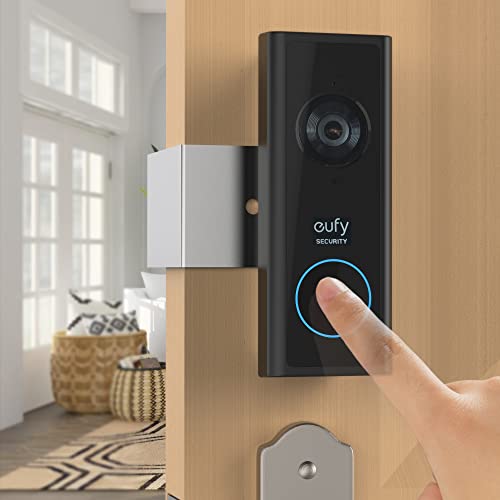 Anti-Theft Doorbell Mount Work for eufy Video Doorbell C210 (T8222),No Drill,Not Rust, Not Block Doorbell Sensor, Door Mount for Home Apartment Office Room Renters-Silver