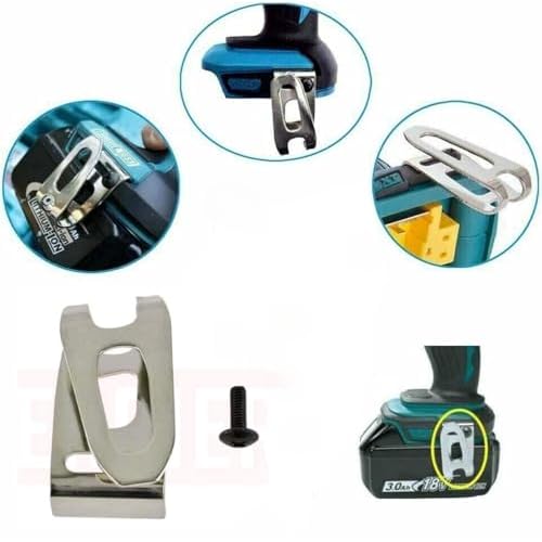 Makita Cordless Tools Belt Clip Replacement (7+7 PCS) - Includes 346449-3 Belt Clip & 251314-2 Screw Kit - Compatible with 324705-1, 346034-2, 346317-0, 324553-8 Models