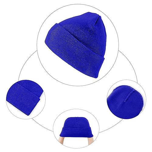 Jewel Blue Knit Beanie for Men & Women - Winter Hat
