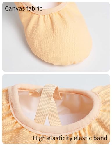 Canvas Ballet Shoes for Girls - Ballet Flats, 12.5 Little Kid/Nude