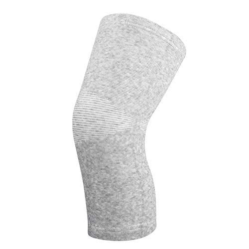 Bamboo Charcoal Knee Sleeve - Elastic Support for Pain Relief - Large Gray