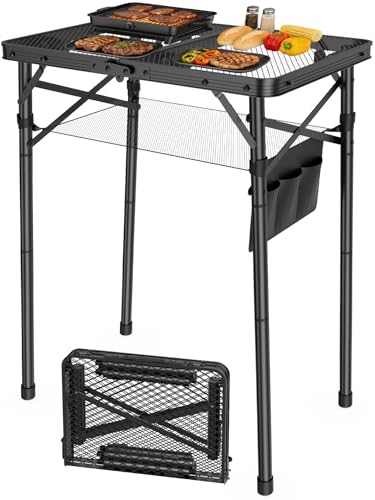 WildFinder 2x1.3 FT Folding Camping Table with Adjustable Height, Portable and Heat-Resistant
