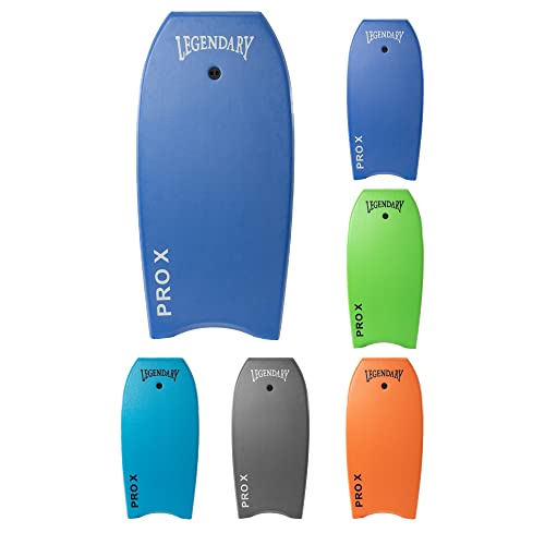 GYN Trade 37" Dark Blue/Orange Bodyboard for Beach, Hard Slick Bottom, Leash Included