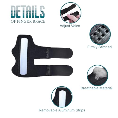 Trigger Finger Splint Brace - Adjustable Support for Arthritis & Sprains - Black