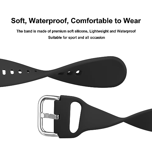 20mm Soft Silicone Replacement Strap for Amazfit - Black, Large