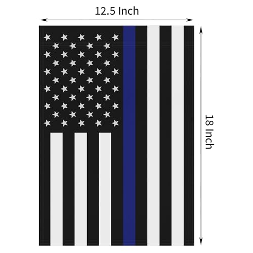 Double Sided Thin Blue Line Police Garden Flag - 12.5 x 18 Inch