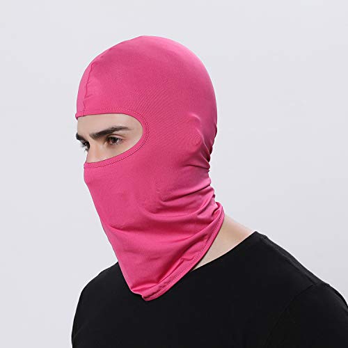 Full Face Balaclava Ski Mask - Windproof UV Protection - Rose Red