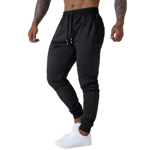 MGYIMOYUGYM Men's Slim fit Jogging Pants, Suitable for Running and Fitness Activities, Bottom Binding Sports Pants Size Black-M