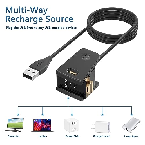 Fitbit Charge 2 Replacement USB Charging Cable - 3.3ft (2 Pack)