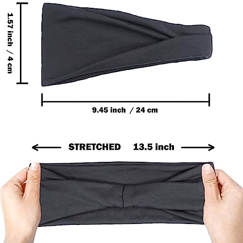 Premium Stretchy Non-Slip Headbands for Women - 6 Pack Neutral