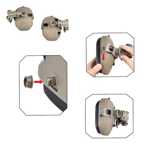 Okyass Tan ARC Rail Adapter for Tactical Helmets, Compatible with Walker's Razor & Digital Earmuffs
