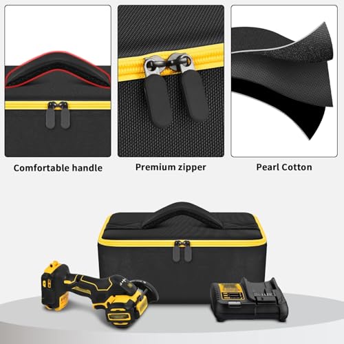 Bag Compatible with DEWALT 20V MAX Cut Off Tool 3 in 1 Brushless (DCS438B), Storage Case Carrying Holder Organizer for Charger, Batteries, Cutting Wheel and Other Accessories (Box Only)
