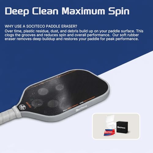 Pickleball Paddle Eraser Cleaner - Carbon Fiber - Black