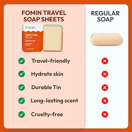 Portable Travel Soap Sheets - 100 Orange Dissolvable Soap Sheets