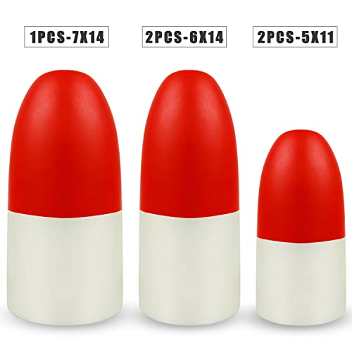 SILANON 2pcs 6x14 Inch Crab Trap Floats Buoys | Red & White Fishing Marker Buoys