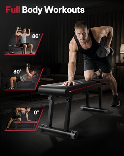 Adjustable Weight Bench - 660LB Capacity, Foldable, Black