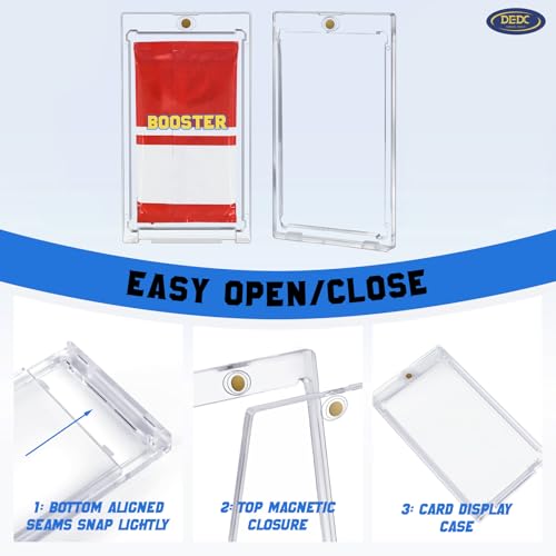 2 Pack Acrylic Booster Pack Protector Case with Magnetic Closure & UV Protection
