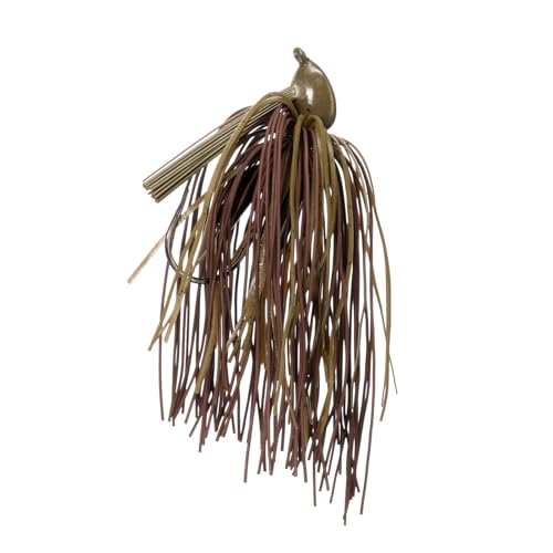 Mini Mop Jig for Bass Fishing - Green Pumpkin, 1/2 oz