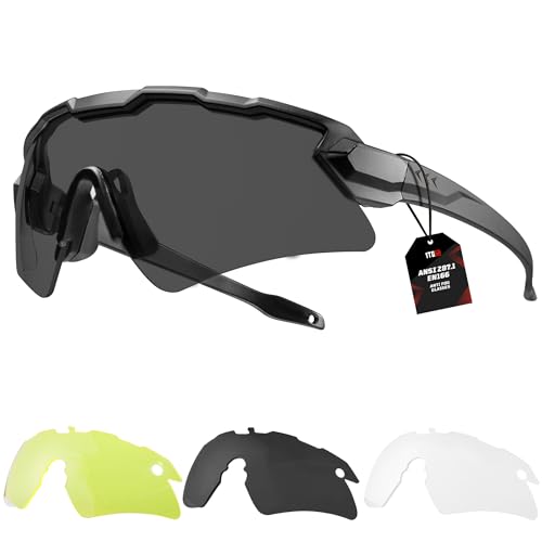 Tactical Shooting Glasses - Anti Fog, Adjustable Nose Pad, Black