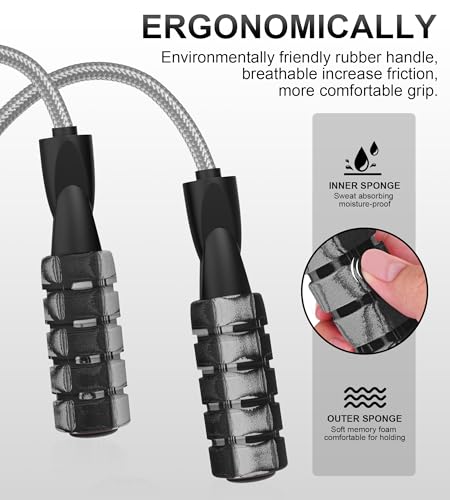 Adjustable Jump Rope for Fitness - Gray Skipping Rope