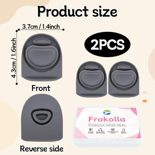 Silicone Replacement Stopper Seal for Water Bottle Lids - 2 Pack, Gray