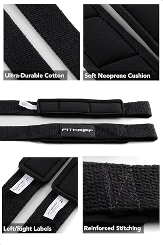 Weightlifting Wrist Straps for Secure Grip and Comfort - Padded Cotton