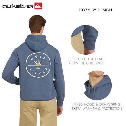 Quiksilver Men's X-Large Navy Heather Fleece Hoodie Sweatshirt