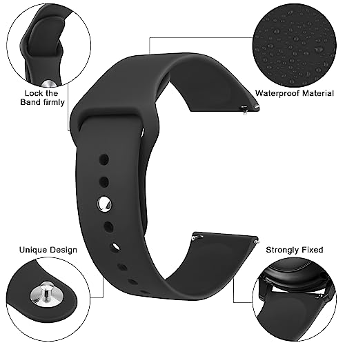 20mm Replacement Silicone Band for Garmin Watches - Black
