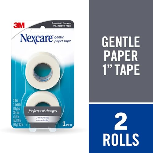Hypoallergenic Medical Tape – 1 Inch x 10 Yards (2 Rolls) for Sensitive Skin