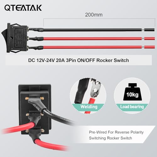 5 Pack Pre-Wired On/Off Green LED Boat Rocker Switch - 12V-24V 20A