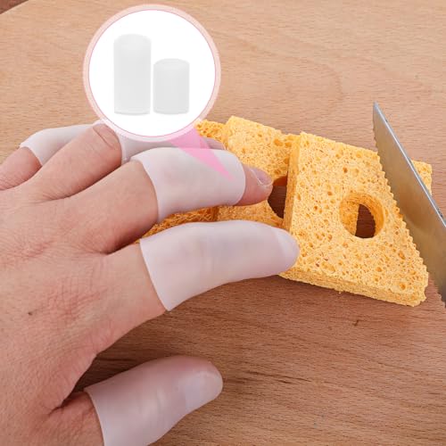 14 Pcs Silicone Finger Protectors - Waterproof Finger Cots, White