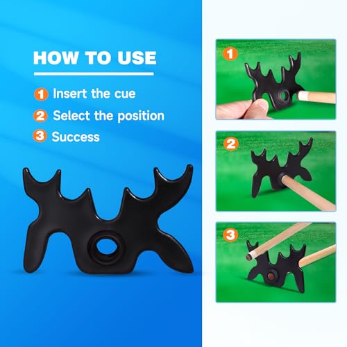 Moosehead Bridge Cue Rest - 2-Pack, Portable Black Plastic