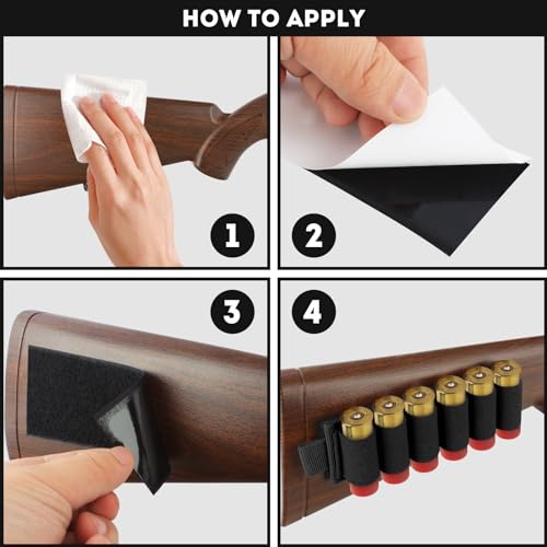 6 Rounds Shell Card Holder for Rifle & Shotgun Ammo - Black
