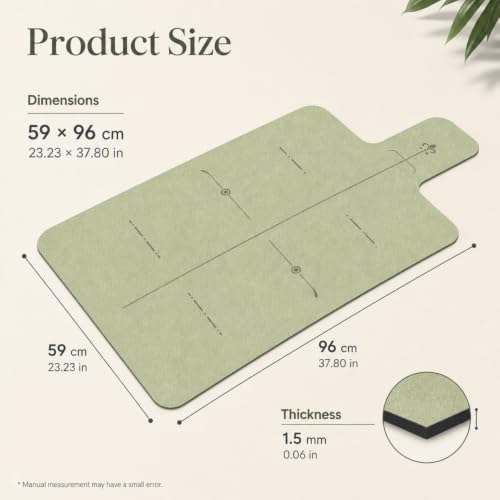 Pilates Reformer Mat Towel - Absorbent & Foldable - Sage Green