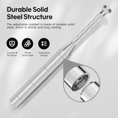 Adjustable Steel Indian Club Set - 6.6 to 22 LB Strength Training