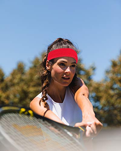 Moisture-Wicking Workout Headband - Red Sweatband for Gym & Sports