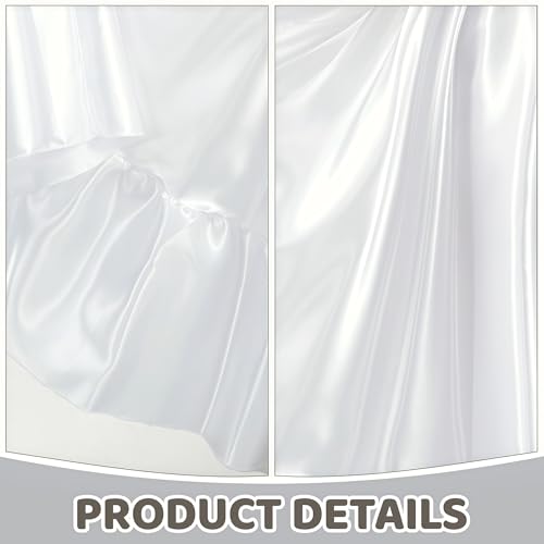 Baisdan White Satin Flamenco & Belly Dance Skirt for Women - One Size