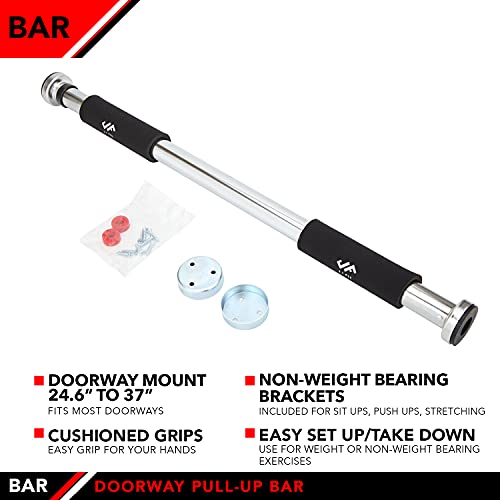 40-Inch Multi Exercise Pull-Up/Chin Up Bar with Comfort Grips