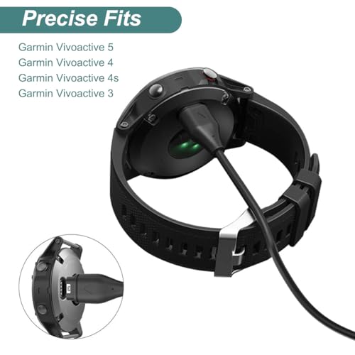 Charger for Garmin Vivoactive 6, 5, 4, 4S, 3 Smartwatch