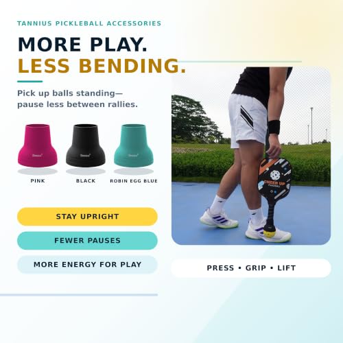 Pickleball Ball Retriever 2-Pack - Silicone Paddle Accessory Black